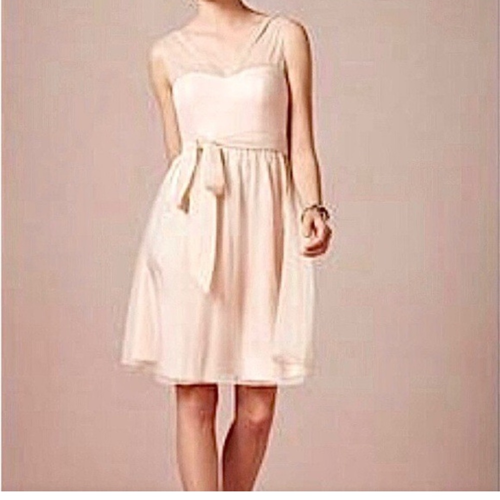 Quillaree Chiffon Ivory Midi Dress Wedding bridal angel core size 8 fairy party